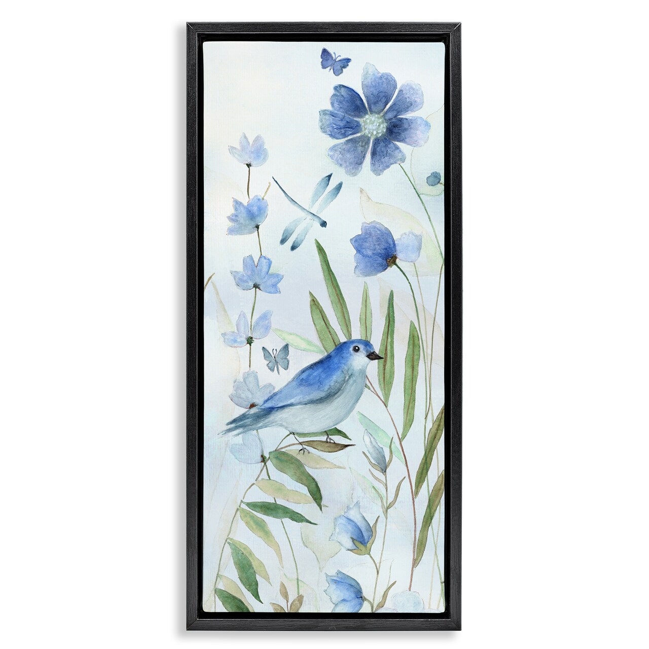 Stupell Industries Cottage Botanicals & Blue Bird Floating Frame, design by Janet Tava
